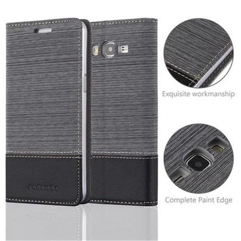 Cadorabo Hülle kompatibel mit Samsung Galaxy GRAND PRIME Schutzhülle mit Magnetverschluss, Standfunktion und Kartenfach