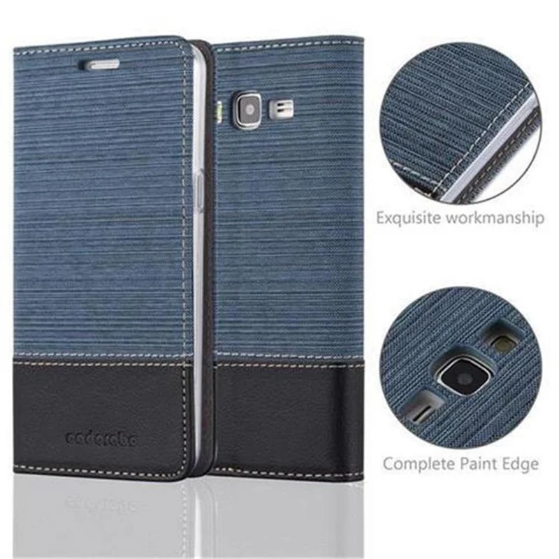 Cadorabo Hülle kompatibel mit Samsung Galaxy GRAND PRIME Schutzhülle mit Magnetverschluss, Standfunktion und Kartenfach
