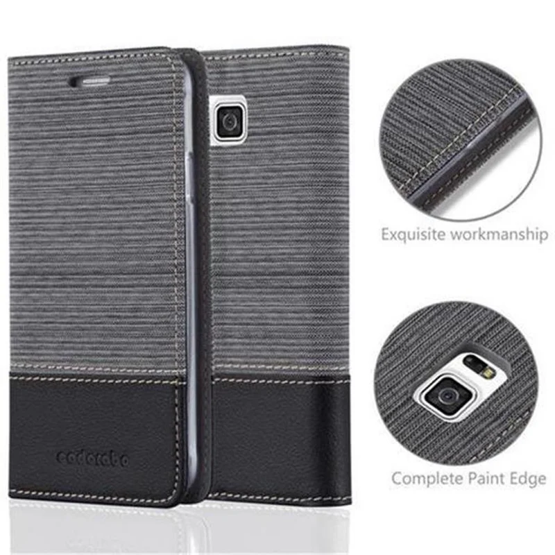 Cadorabo Hülle kompatibel mit Samsung Galaxy ALPHA Schutzhülle mit Magnetverschluss, Standfunktion und Kartenfach