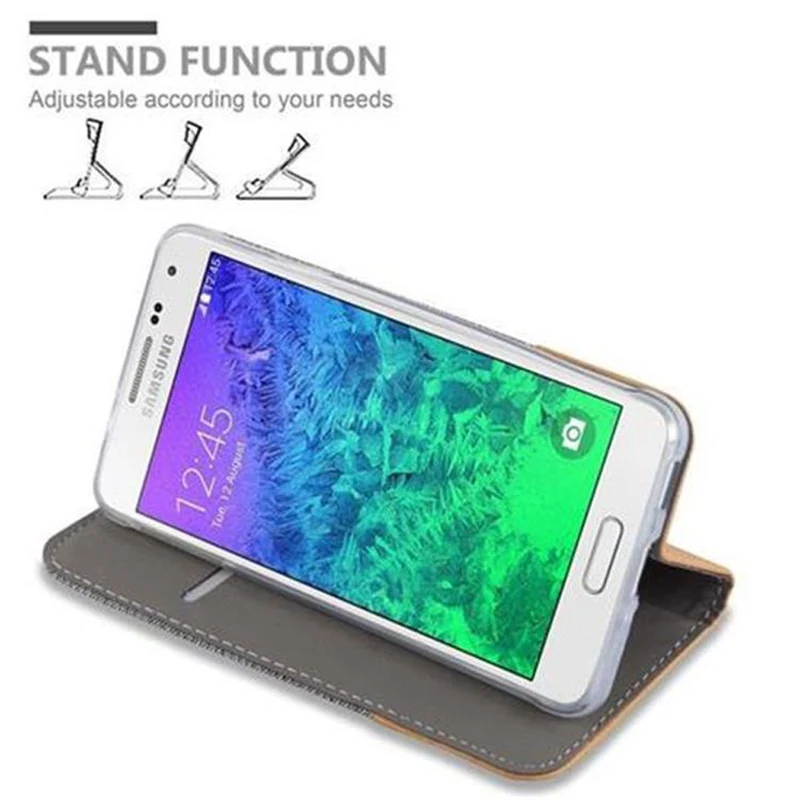 Cadorabo Hülle kompatibel mit Samsung Galaxy ALPHA Schutzhülle mit Magnetverschluss, Standfunktion und Kartenfach