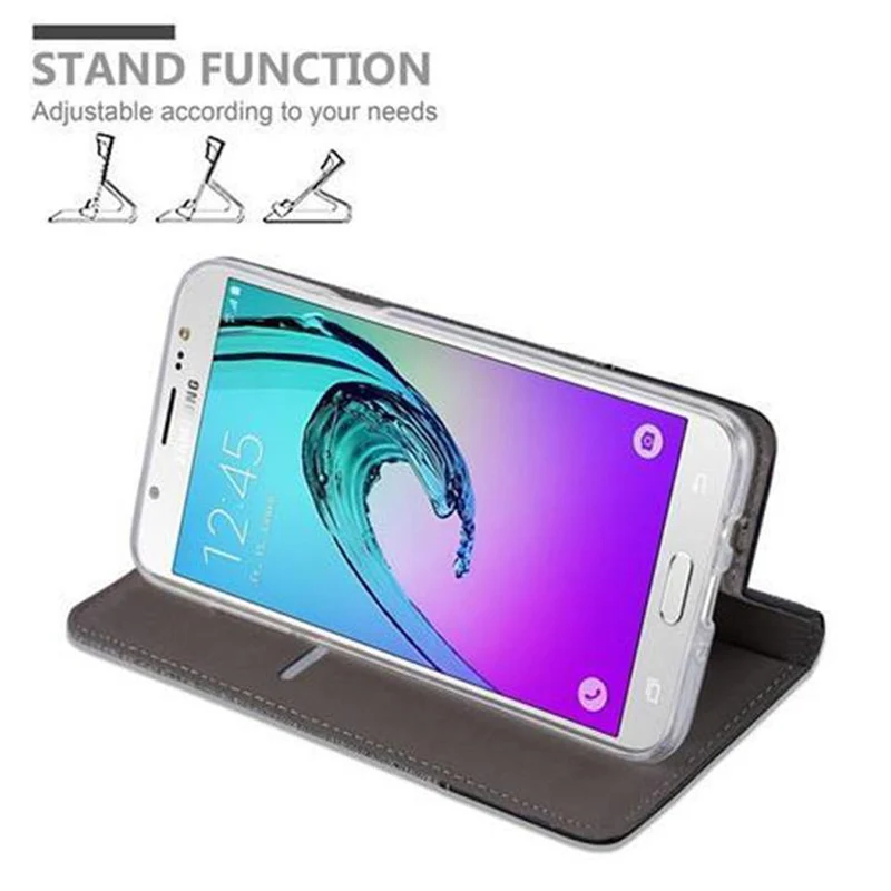 Cadorabo Hülle kompatibel mit Samsung Galaxy J7 2016 Schutzhülle mit Magnetverschluss, Standfunktion und Kartenfach