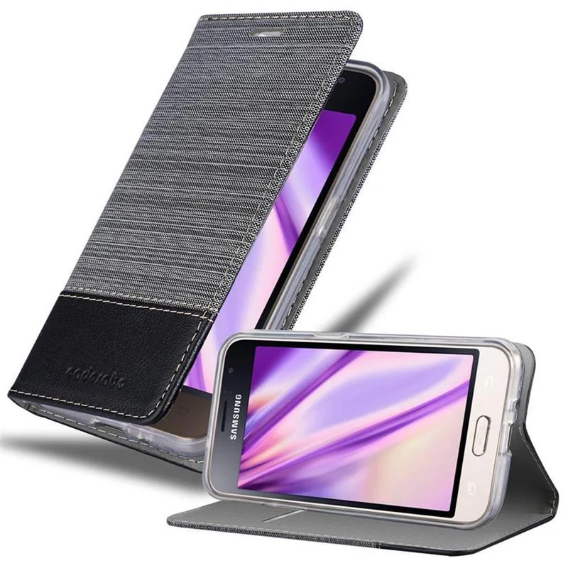 Cadorabo Hülle kompatibel mit Samsung Galaxy J1 2016 Schutzhülle mit Magnetverschluss, Standfunktion und Kartenfach