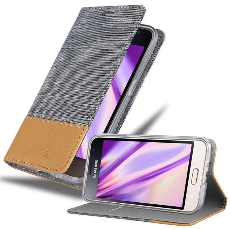 Cadorabo Hülle kompatibel mit Samsung Galaxy J1 2016 Schutzhülle mit Magnetverschluss, Standfunktion und Kartenfach
