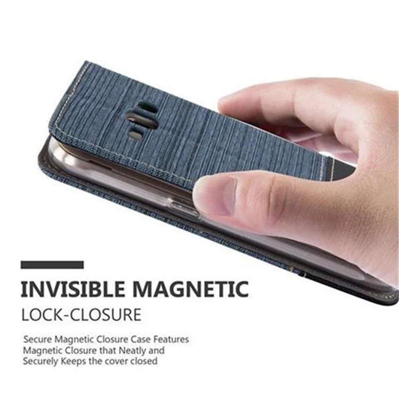 Cadorabo Hülle kompatibel mit Samsung Galaxy J1 2016 Schutzhülle mit Magnetverschluss, Standfunktion und Kartenfach