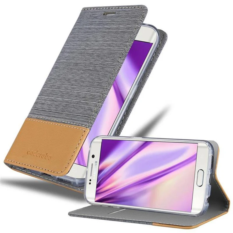 Cadorabo Hülle kompatibel mit Samsung Galaxy S6 EDGE Schutzhülle mit Magnetverschluss, Standfunktion und Kartenfach