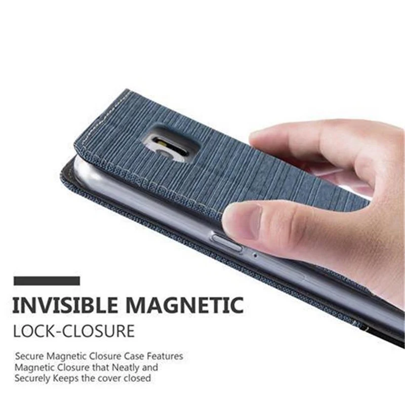 Cadorabo Hülle kompatibel mit Samsung Galaxy S6 Schutzhülle mit Magnetverschluss, Standfunktion und Kartenfach