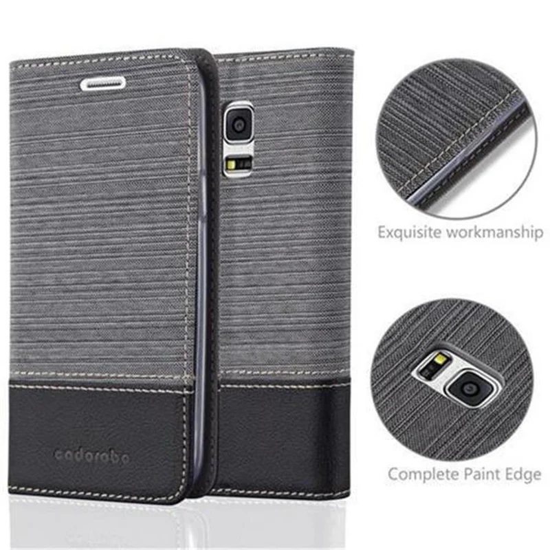 Cadorabo Hülle kompatibel mit Samsung Galaxy S5 MINI / S5 MINI DUOS Schutzhülle mit Magnetverschluss, Standfunktion und Kartenfach