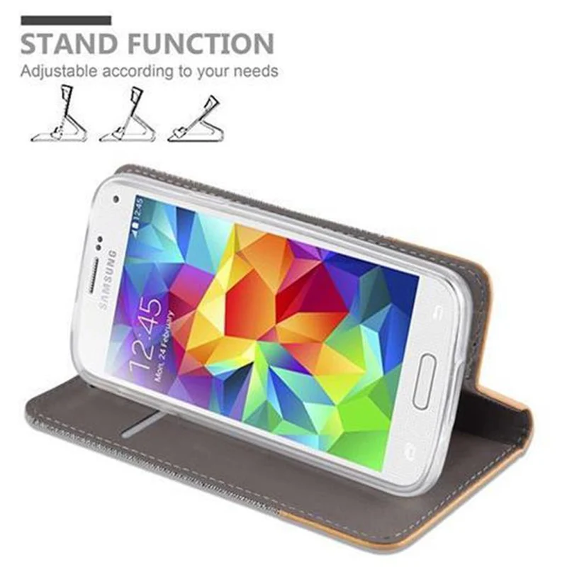 Cadorabo Hülle kompatibel mit Samsung Galaxy S5 MINI / S5 MINI DUOS Schutzhülle mit Magnetverschluss, Standfunktion und Kartenfach