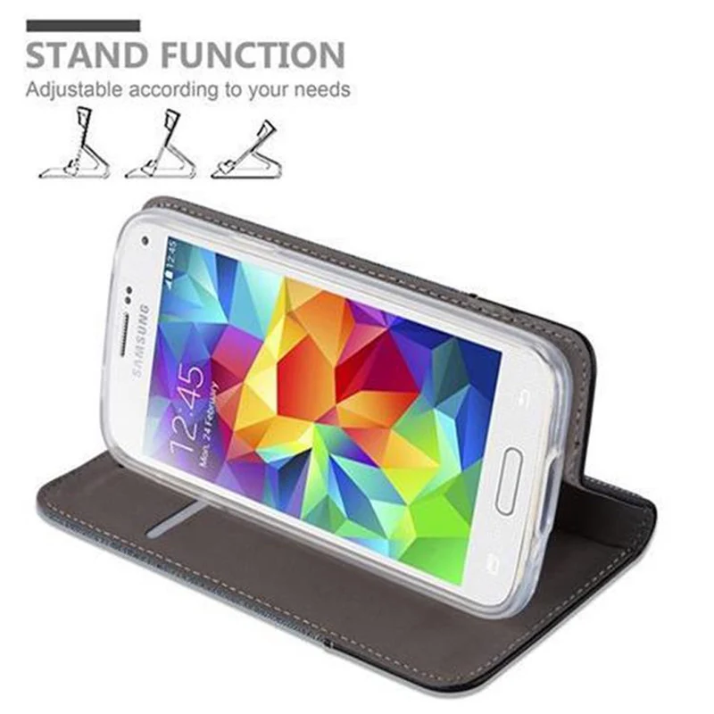Cadorabo Hülle kompatibel mit Samsung Galaxy S5 MINI / S5 MINI DUOS Schutzhülle mit Magnetverschluss, Standfunktion und Kartenfach