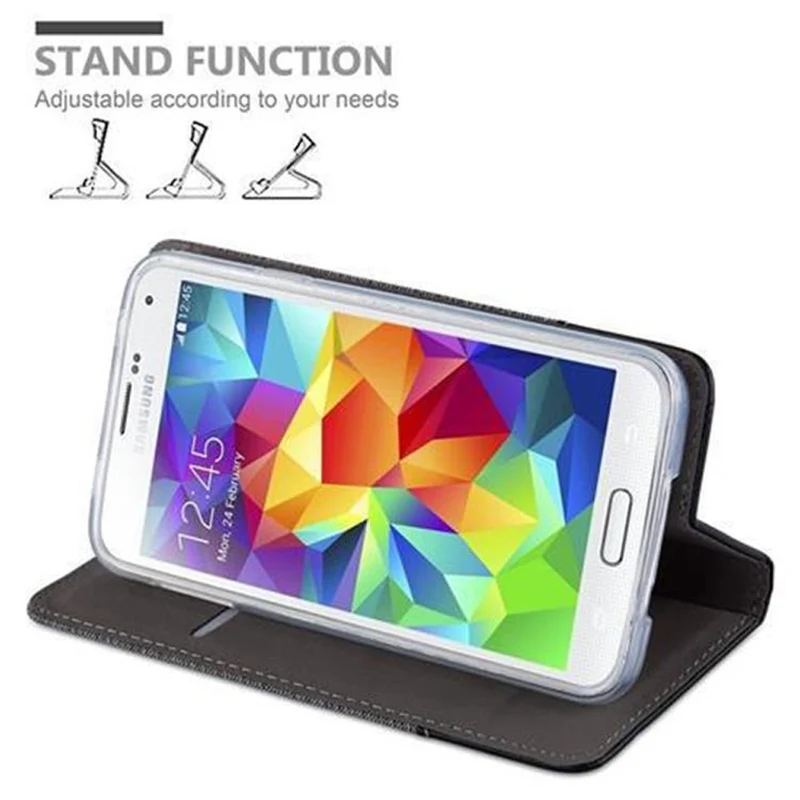 Cadorabo Hülle kompatibel mit Samsung Galaxy S5 / S5 NEO Schutzhülle mit Magnetverschluss, Standfunktion und Kartenfach