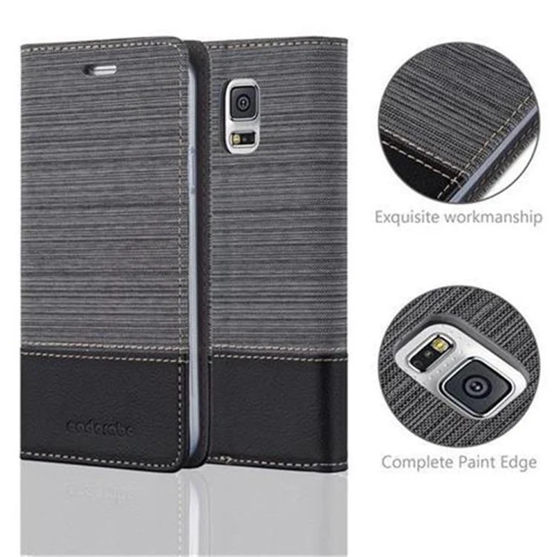 Cadorabo Hülle kompatibel mit Samsung Galaxy S5 / S5 NEO Schutzhülle mit Magnetverschluss, Standfunktion und Kartenfach