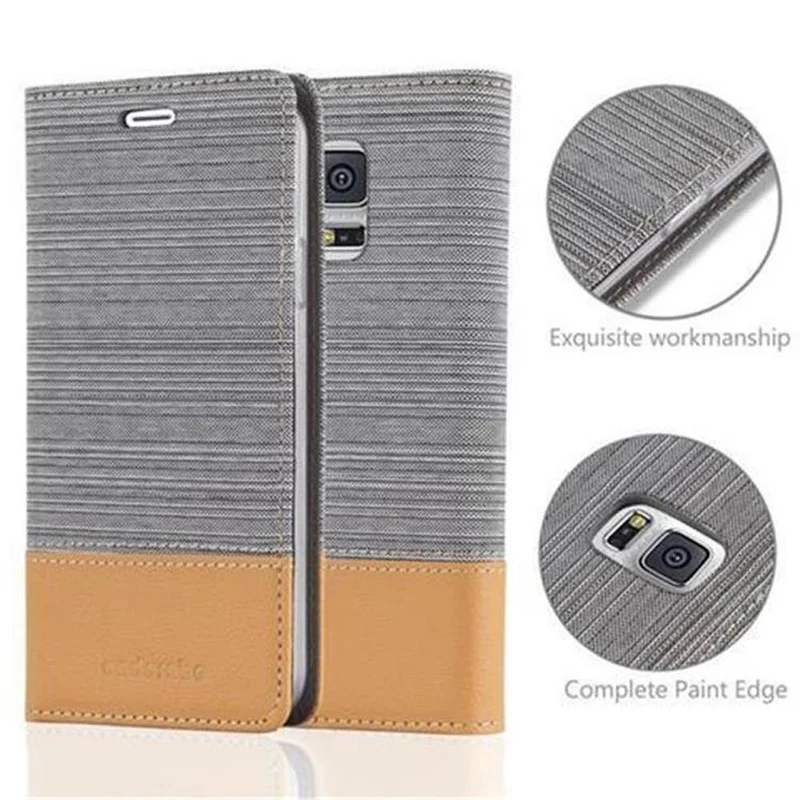 Cadorabo Hülle kompatibel mit Samsung Galaxy S5 / S5 NEO Schutzhülle mit Magnetverschluss, Standfunktion und Kartenfach