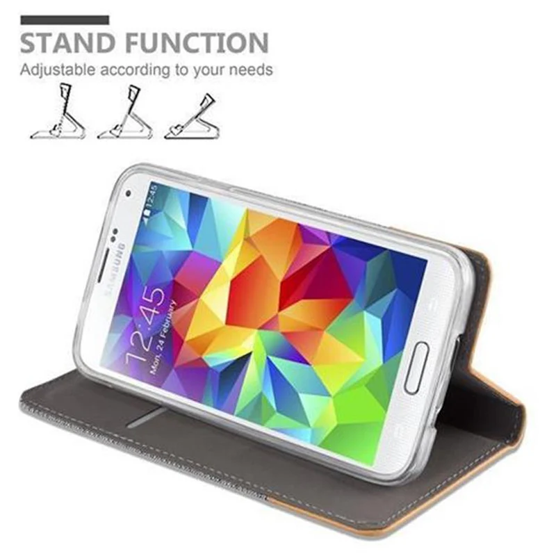 Cadorabo Hülle kompatibel mit Samsung Galaxy S5 / S5 NEO Schutzhülle mit Magnetverschluss, Standfunktion und Kartenfach