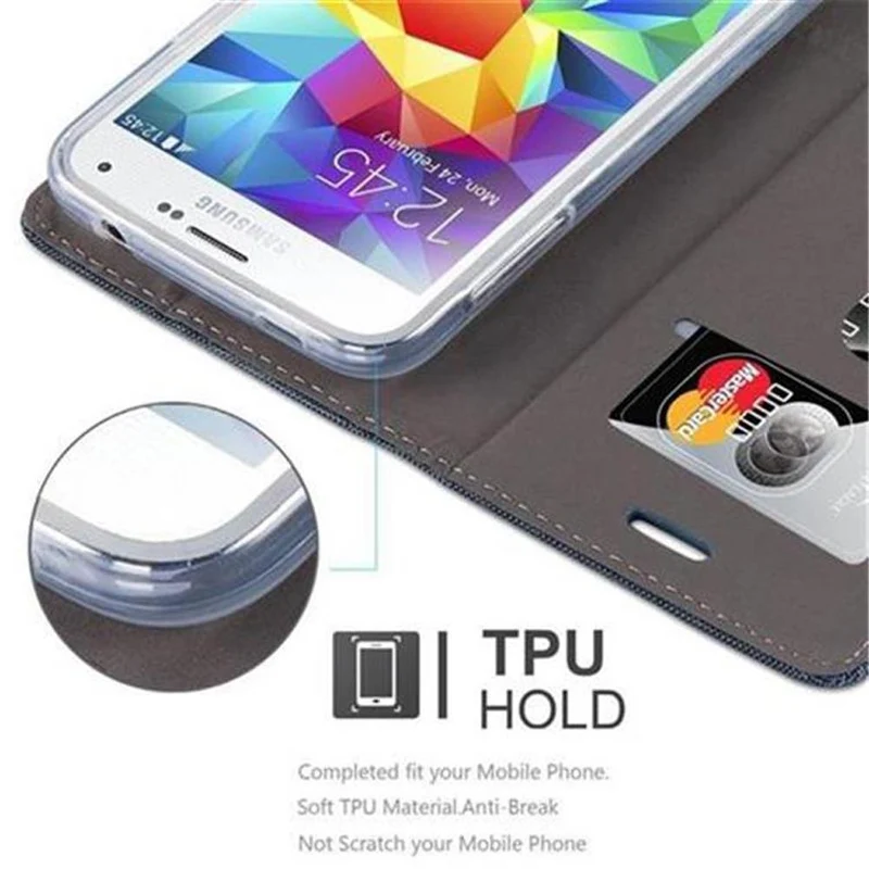 Cadorabo Hülle kompatibel mit Samsung Galaxy S5 / S5 NEO Schutzhülle mit Magnetverschluss, Standfunktion und Kartenfach