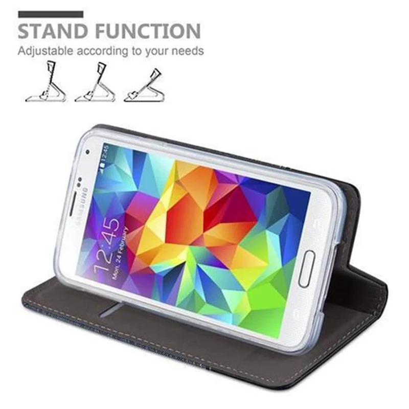 Cadorabo Hülle kompatibel mit Samsung Galaxy S5 / S5 NEO Schutzhülle mit Magnetverschluss, Standfunktion und Kartenfach