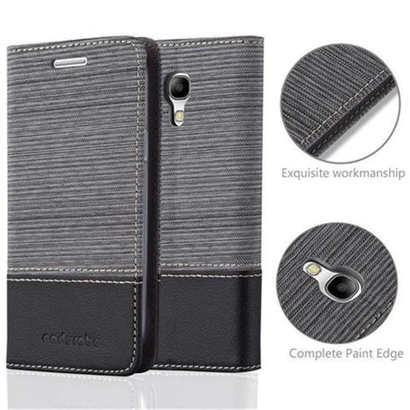 Cadorabo Hülle kompatibel mit Samsung Galaxy S4 MINI Schutzhülle mit Magnetverschluss, Standfunktion und Kartenfach