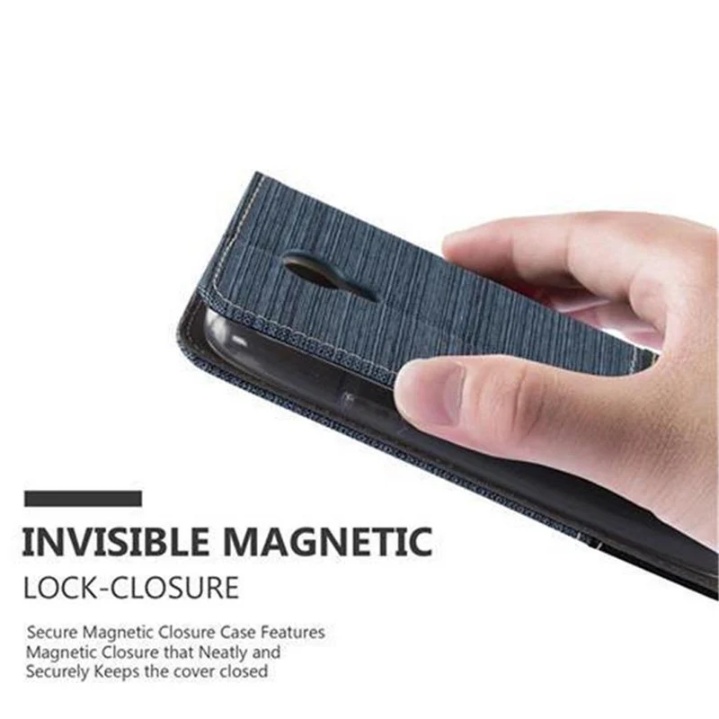 Cadorabo Hülle kompatibel mit Samsung Galaxy S4 MINI Schutzhülle mit Magnetverschluss, Standfunktion und Kartenfach
