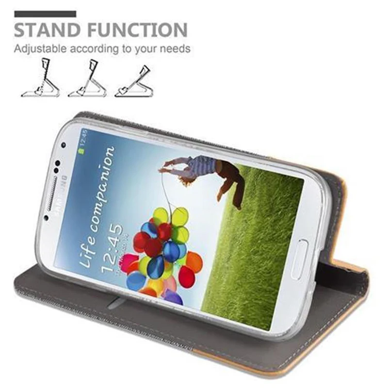 Cadorabo Hülle kompatibel mit Samsung Galaxy S4 Schutzhülle mit Magnetverschluss, Standfunktion und Kartenfach