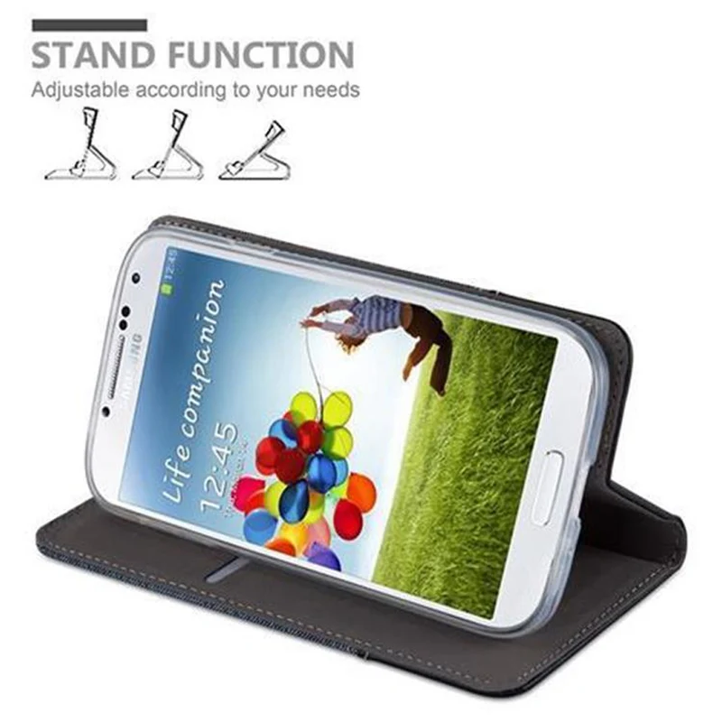 Cadorabo Hülle kompatibel mit Samsung Galaxy S4 Schutzhülle mit Magnetverschluss, Standfunktion und Kartenfach