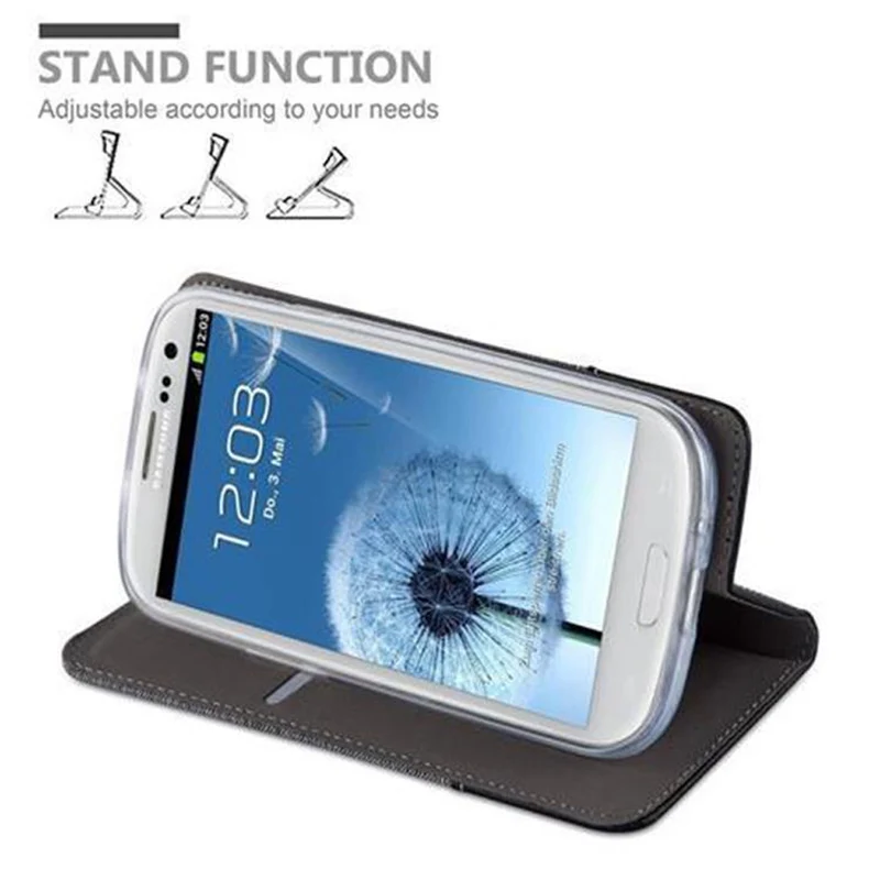 Cadorabo Hülle kompatibel mit Samsung Galaxy S3 / S3 NEO Schutzhülle mit Magnetverschluss, Standfunktion und Kartenfach