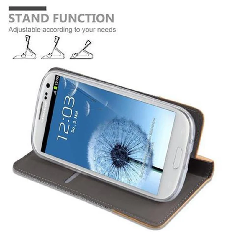 Cadorabo Hülle kompatibel mit Samsung Galaxy S3 / S3 NEO Schutzhülle mit Magnetverschluss, Standfunktion und Kartenfach