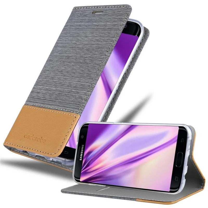 Cadorabo Hülle kompatibel mit Samsung Galaxy S7 EDGE Schutzhülle mit Magnetverschluss, Standfunktion und Kartenfach