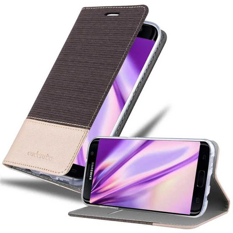 Cadorabo Hülle kompatibel mit Samsung Galaxy S7 EDGE Schutzhülle mit Magnetverschluss, Standfunktion und Kartenfach