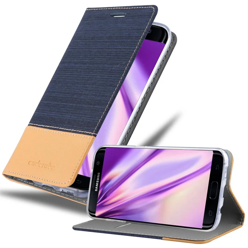Cadorabo Hülle kompatibel mit Samsung Galaxy S7 EDGE Schutzhülle mit Magnetverschluss, Standfunktion und Kartenfach