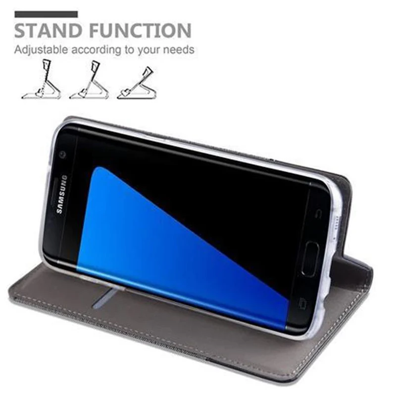 Cadorabo Hülle kompatibel mit Samsung Galaxy S7 EDGE Schutzhülle mit Magnetverschluss, Standfunktion und Kartenfach
