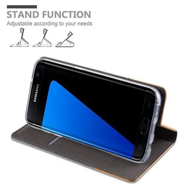 Cadorabo Hülle kompatibel mit Samsung Galaxy S7 EDGE Schutzhülle mit Magnetverschluss, Standfunktion und Kartenfach