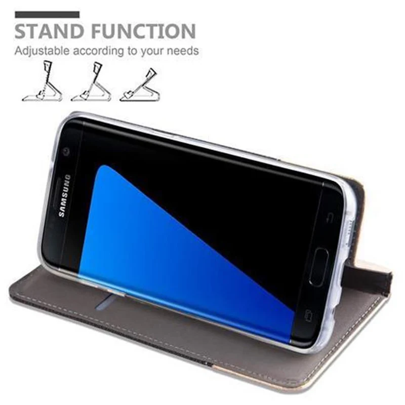Cadorabo Hülle kompatibel mit Samsung Galaxy S7 EDGE Schutzhülle mit Magnetverschluss, Standfunktion und Kartenfach
