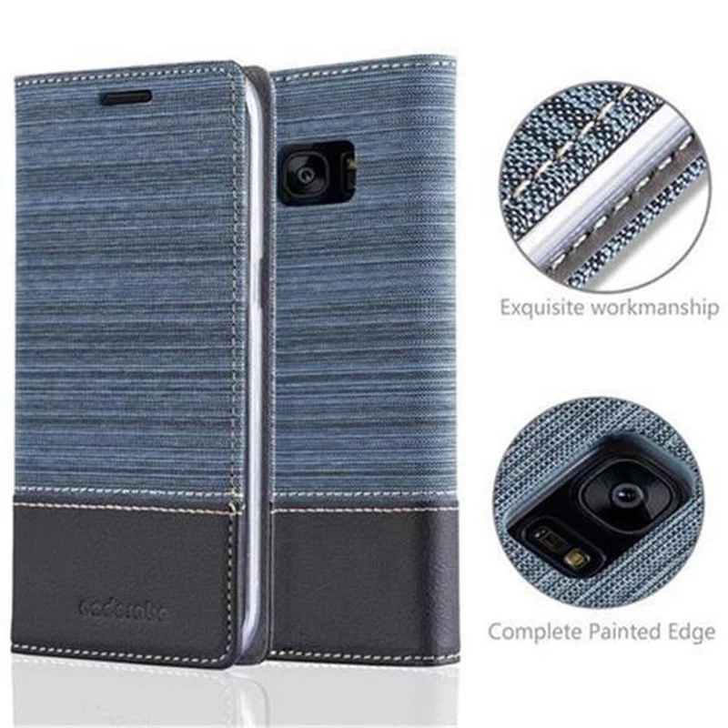 Cadorabo Hülle kompatibel mit Samsung Galaxy S7 EDGE Schutzhülle mit Magnetverschluss, Standfunktion und Kartenfach