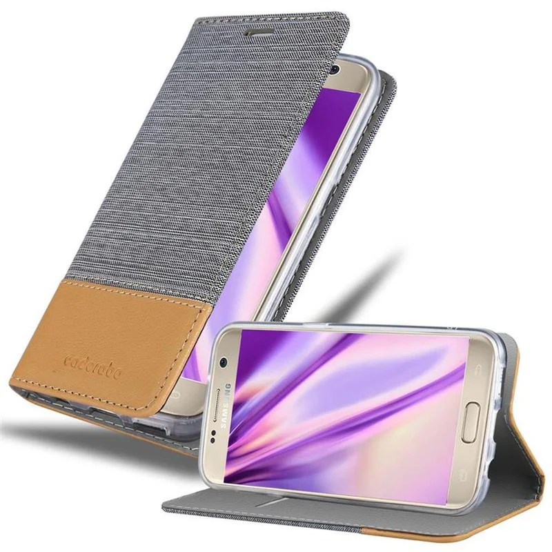 Cadorabo Hülle kompatibel mit Samsung Galaxy S7 Schutzhülle mit Magnetverschluss, Standfunktion und Kartenfach