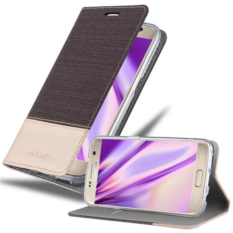 Cadorabo Hülle kompatibel mit Samsung Galaxy S7 Schutzhülle mit Magnetverschluss, Standfunktion und Kartenfach