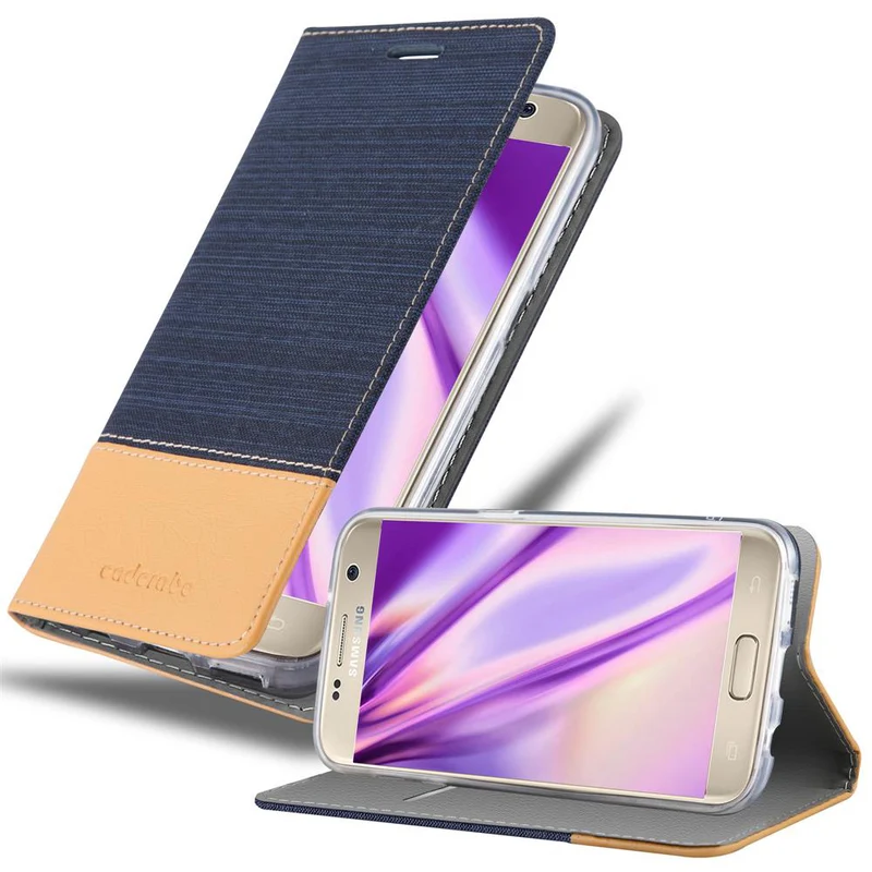 Cadorabo Hülle kompatibel mit Samsung Galaxy S7 Schutzhülle mit Magnetverschluss, Standfunktion und Kartenfach