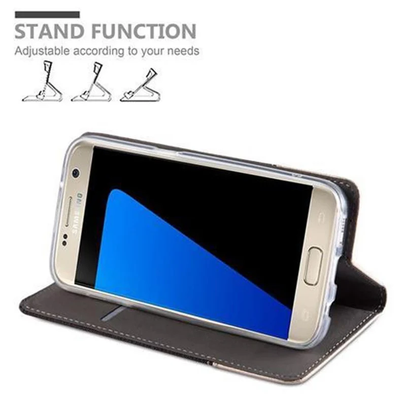 Cadorabo Hülle kompatibel mit Samsung Galaxy S7 Schutzhülle mit Magnetverschluss, Standfunktion und Kartenfach