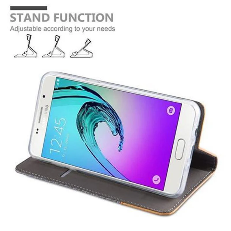 Cadorabo Hülle kompatibel mit Samsung Galaxy J5 2016 Schutzhülle mit Magnetverschluss, Standfunktion und Kartenfach