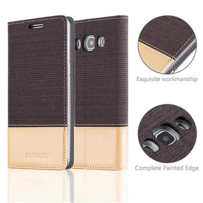 Cadorabo Hülle kompatibel mit Samsung Galaxy J5 2016 Schutzhülle mit Magnetverschluss, Standfunktion und Kartenfach