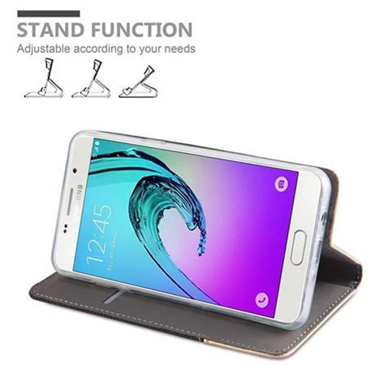 Cadorabo Hülle kompatibel mit Samsung Galaxy J5 2016 Schutzhülle mit Magnetverschluss, Standfunktion und Kartenfach