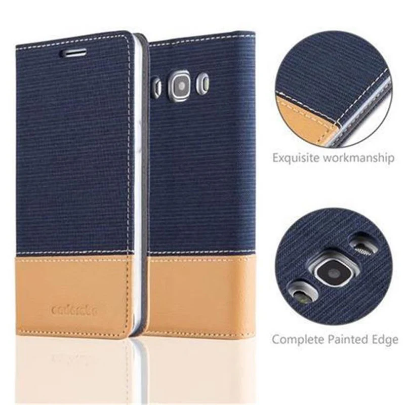 Cadorabo Hülle kompatibel mit Samsung Galaxy J5 2016 Schutzhülle mit Magnetverschluss, Standfunktion und Kartenfach