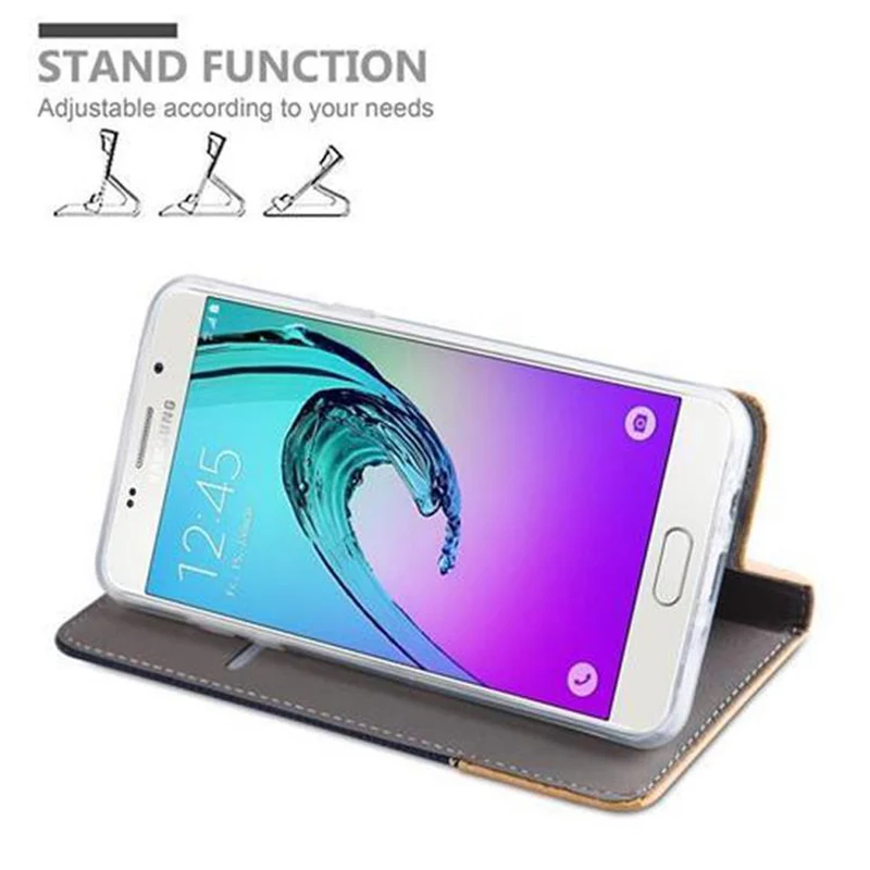 Cadorabo Hülle kompatibel mit Samsung Galaxy J5 2016 Schutzhülle mit Magnetverschluss, Standfunktion und Kartenfach