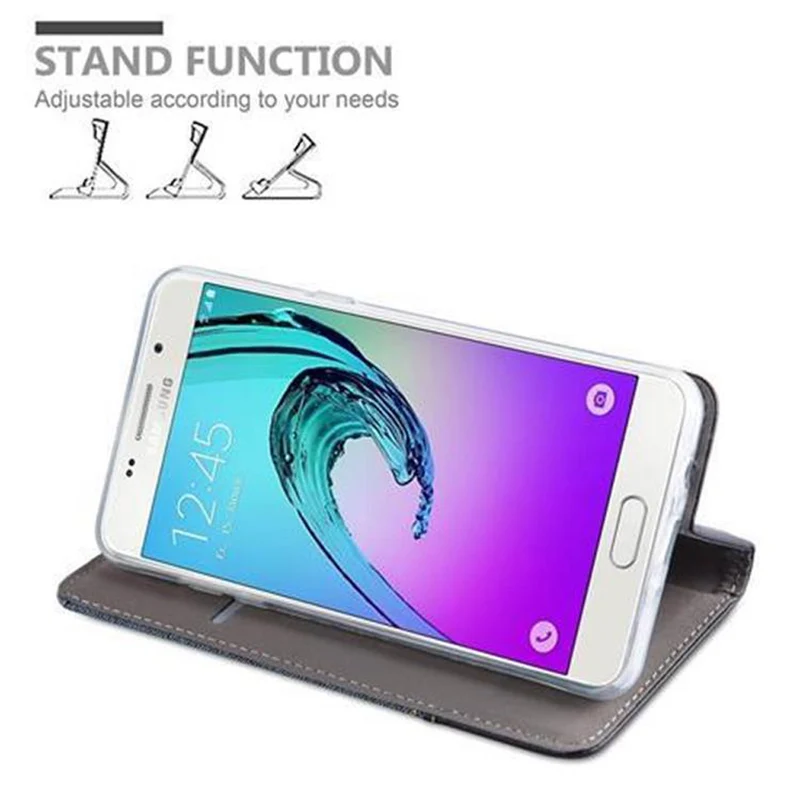 Cadorabo Hülle kompatibel mit Samsung Galaxy J5 2016 Schutzhülle mit Magnetverschluss, Standfunktion und Kartenfach