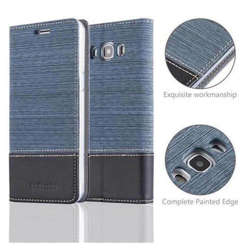 Cadorabo Hülle kompatibel mit Samsung Galaxy J5 2016 Schutzhülle mit Magnetverschluss, Standfunktion und Kartenfach