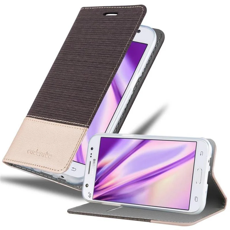 Cadorabo Hülle kompatibel mit Samsung Galaxy J5 2015 Schutzhülle mit Magnetverschluss, Standfunktion und Kartenfach