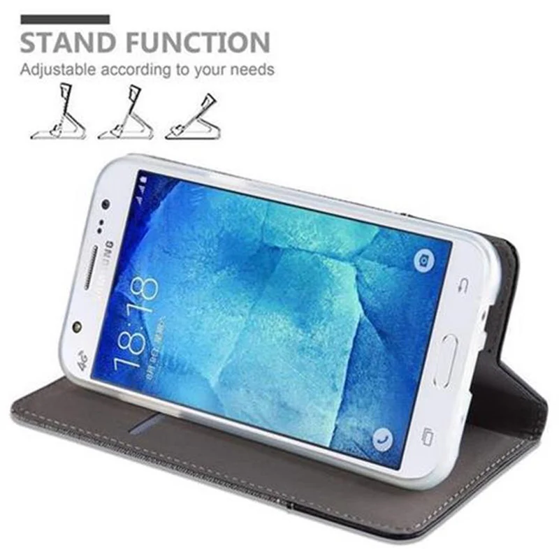 Cadorabo Hülle kompatibel mit Samsung Galaxy J5 2015 Schutzhülle mit Magnetverschluss, Standfunktion und Kartenfach