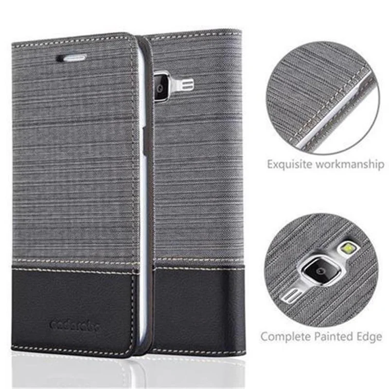 Cadorabo Hülle kompatibel mit Samsung Galaxy J5 2015 Schutzhülle mit Magnetverschluss, Standfunktion und Kartenfach