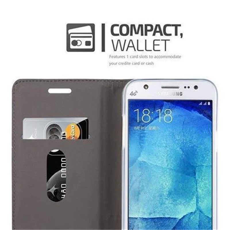 Cadorabo Hülle kompatibel mit Samsung Galaxy J5 2015 Schutzhülle mit Magnetverschluss, Standfunktion und Kartenfach