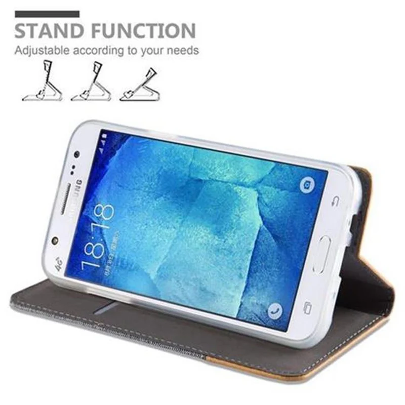Cadorabo Hülle kompatibel mit Samsung Galaxy J5 2015 Schutzhülle mit Magnetverschluss, Standfunktion und Kartenfach