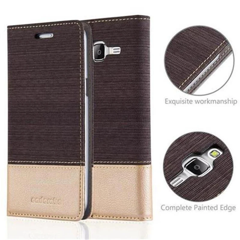 Cadorabo Hülle kompatibel mit Samsung Galaxy J5 2015 Schutzhülle mit Magnetverschluss, Standfunktion und Kartenfach