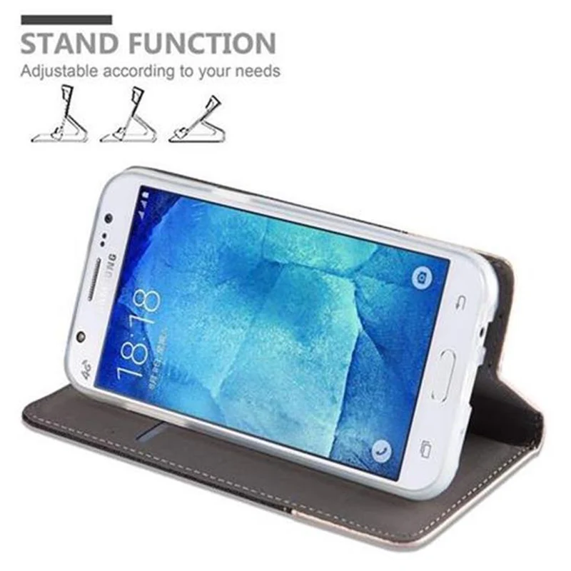 Cadorabo Hülle kompatibel mit Samsung Galaxy J5 2015 Schutzhülle mit Magnetverschluss, Standfunktion und Kartenfach